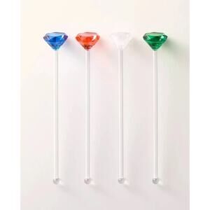 NEW Kate Spade New York x Target 4 Pc Acrylic Gem Stir Sticks Green Blue Pink